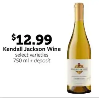 Fareway Kendall Jackson Wine select varieties 750 ml + deposit offer