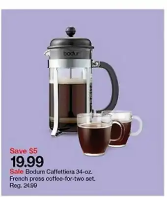 Target Bodum Caffettiera 34-oz. French Press Coffee-for-two Set offer