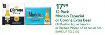 Publix 12-Pack Modelo Especial or Corona Extra Beer offer