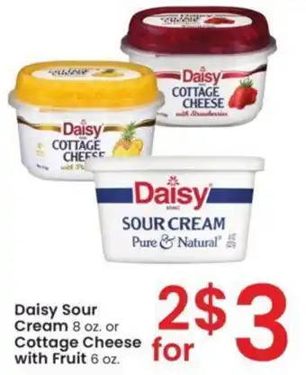 Albertsons Daisy Sour Cream 8 oz. or Cottage Cheese with Fruit 6 oz. offer