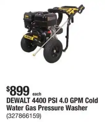 The Home Depot DEWALT 4400 PSI 4.0 GPM Cold Water Gas Pressure Washer offer