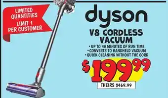 Ollie's DYSON V8 CORDLESS VACUUM offer