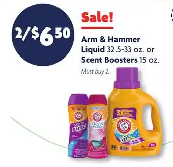 Family Dollar Arm & Hammer Liquid 32.5-33 oz. or Scent Boosters 15 oz offer