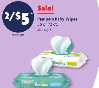 Family Dollar Pampers Baby Wipes offer