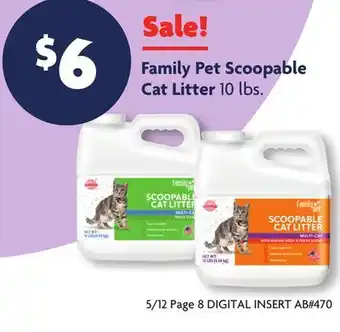 Family Dollar Family Pet Scoopable Cat Litter offer