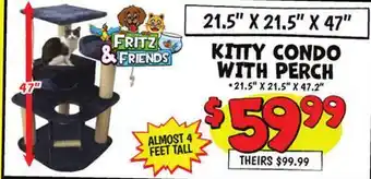 Ollie's FRITZ & FRIENDS 21.5 X 21.5 X 47 KITTY CONDO WITH PERCH offer