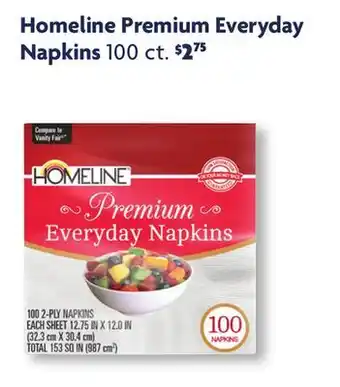 Family Dollar Homeline Premium Everyday Napkins offer