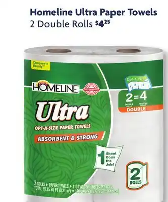 Family Dollar Homeline Ultra Paper Towels offer