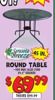 Ollie's SARASOTA BREEZE ROUND TABLE offer