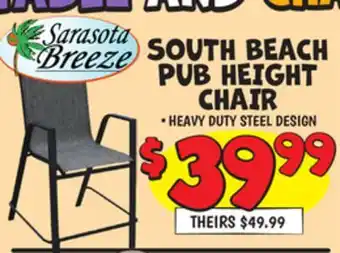 Ollie's SARASOTA BREEZE SOUTH BEACH PUB HEIGHT CHAIR offer
