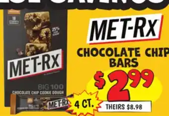 Ollie's MET-RX CHOCOLATE CHIP BARS offer