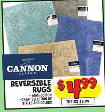 Ollie's CANNON REVERSIBLE RUGS offer