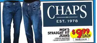 Ollie's CHAPS MEN'S STRAIGHT FIT JEANS offer