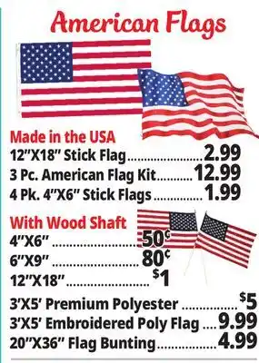 Ocean State Job Lot American Flags offer