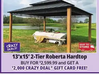 Ocean State Job Lot Roberta 13' x 15' 2-Tier Hardtop Gazebo offer