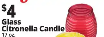 Ocean State Job Lot Glass Citronella Candle offer