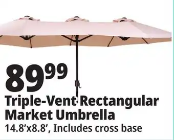 Ocean State Job Lot Outdoor Living Accents Triple-Vented Rectangular Market Umbrella offer