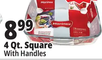 Ocean State Job Lot Marinex Square Glass Bakeware with Handles 4 Qt offer