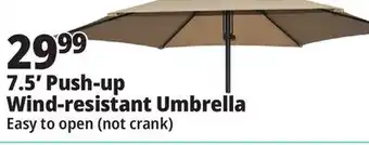 Ocean State Job Lot 7.5' Wind Resistant Steel Patio Umbrella with Push Lift offer