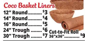Ocean State Job Lot Coco Fiber Liners offer