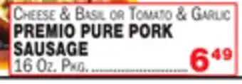 Bravo Supermarkets PREMIO PURE PORK SAUSAGE offer