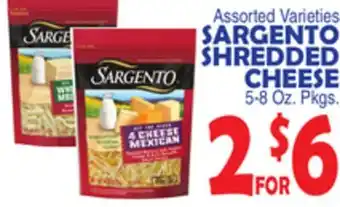 Bravo Supermarkets SARGENTO SHREDDED CHEESE offer