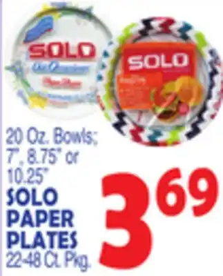 Bravo Supermarkets SOLO PAPER PLATES offer