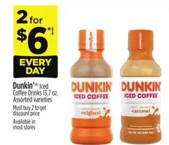 Dollar General Dunkin' Iced Coffee Drinks offer