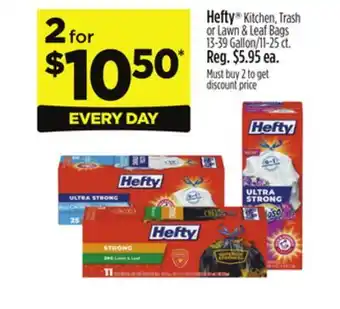 Dollar General Hefty Kitchen, Trash or Lawn & Leaf Bags offer