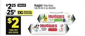 Dollar General Huggies Baby Wipes offer