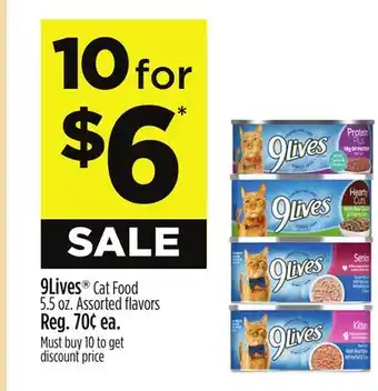 Dollar General 9Lives Cat Food offer