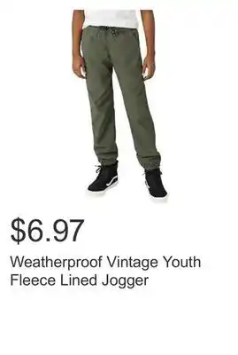 Costco Weatherproof Vintage Youth Fleece Lined Jogger offer