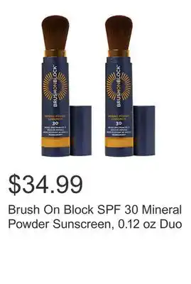Costco Brush On Block SPF 30 Mineral Powder Sunscreen, 0.12 oz Duo offer
