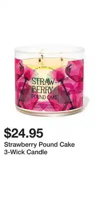 Bath & Body Works Strawberry Pound Cake 3-Wick Candle offer