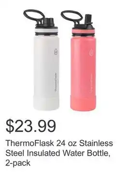 Costco ThermoFlask 24 oz Stainless Steel Insulated Water Bottle, 2-pack offer