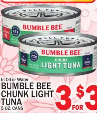 C Town BUMBLE BEE CHUNK LIGHT TUNA offer
