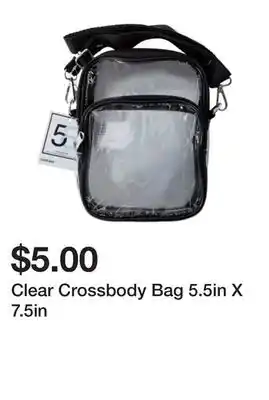 Five Below Clear Crossbody Bag 5.5in X 7.5in offer