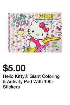 Five Below Hello Kitty Giant Coloring & Activity Pad With 100+ Stickers offer