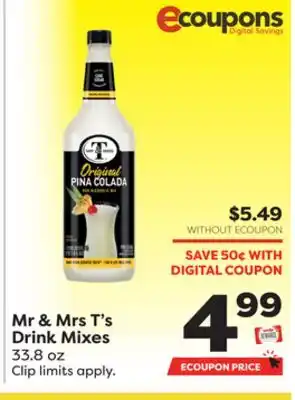 Weis Markets Mr & Mrs T' s Drink Mixes offer