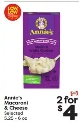 Weis Markets Annie's Macaroni & Cheese offer