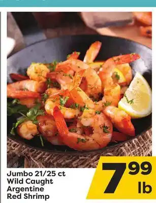 Weis Markets Jumbo 21/25 ct Wild Caught Argentine Red Shrimp offer