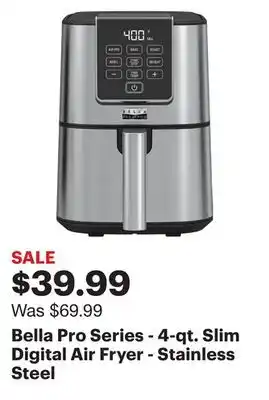 Best Buy Bella Pro Series - 4-qt. Slim Digital Air Fryer - Stainless Steel offer