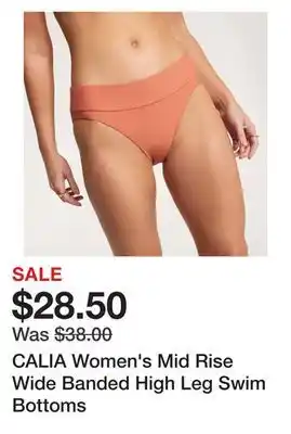 Dick's Sporting Goods CALIA Women's Mid Rise Wide Banded High Leg Swim Bottoms offer
