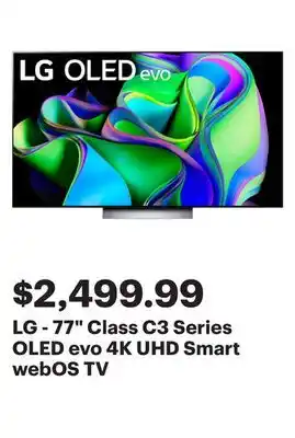 Best Buy LG - 77 Class C3 Series OLED evo 4K UHD Smart webOS TV offer