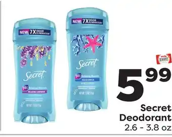 Weis Markets Secret Deodorant offer