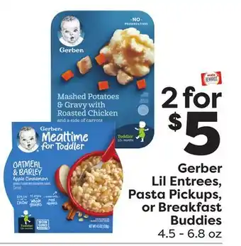 Weis Markets Gerber Lil Entrees, Pasta Pickups, or Breakfast Buddies offer