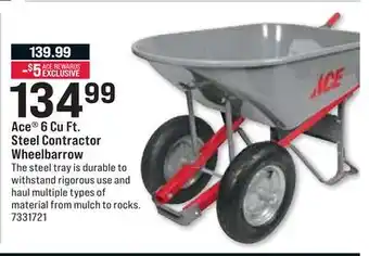 Ace Hardware Ace 6 Cu Ft. Steel Contractor Wheelbarrow offer