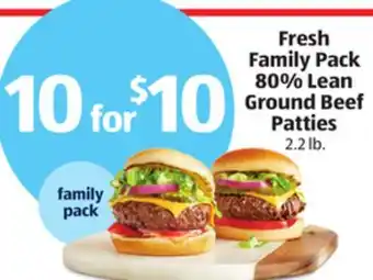 Aldi Fresh Family Pack 80% Lean Ground Beef Patties offer