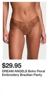 Victoria's Secret DREAM ANGELS Boho Floral Embroidery Brazilian Panty offer