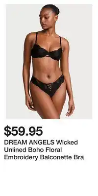 Victoria's Secret DREAM ANGELS Wicked Unlined Boho Floral Embroidery Balconette Bra offer